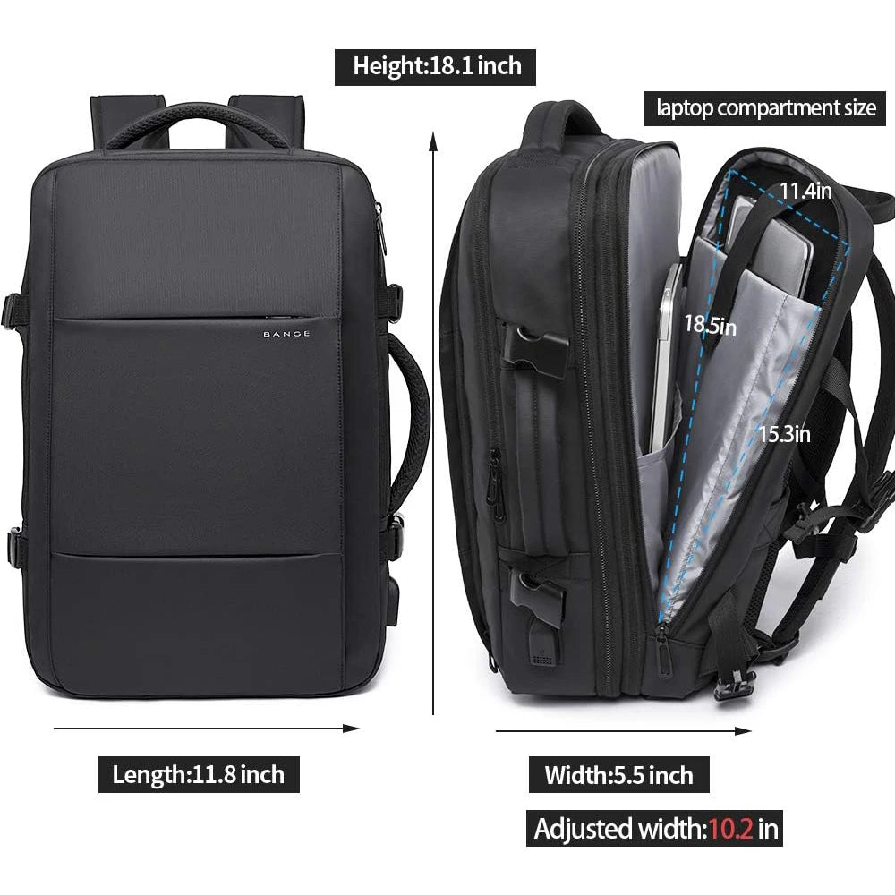BANGE Premium Travel Backpack – 37L Smart & Expandable Laptop Bag