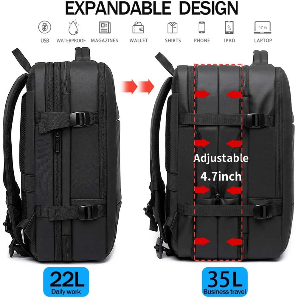 BANGE Premium Travel Backpack – 37L Smart & Expandable Laptop Bag